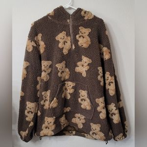 aelfric eden teddy bear oversized hoodie size L